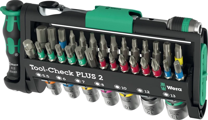 WERA Tool Check Plus 2 Bit- und Steckschlüsselset 39-teilig mit Bit-Ratsche