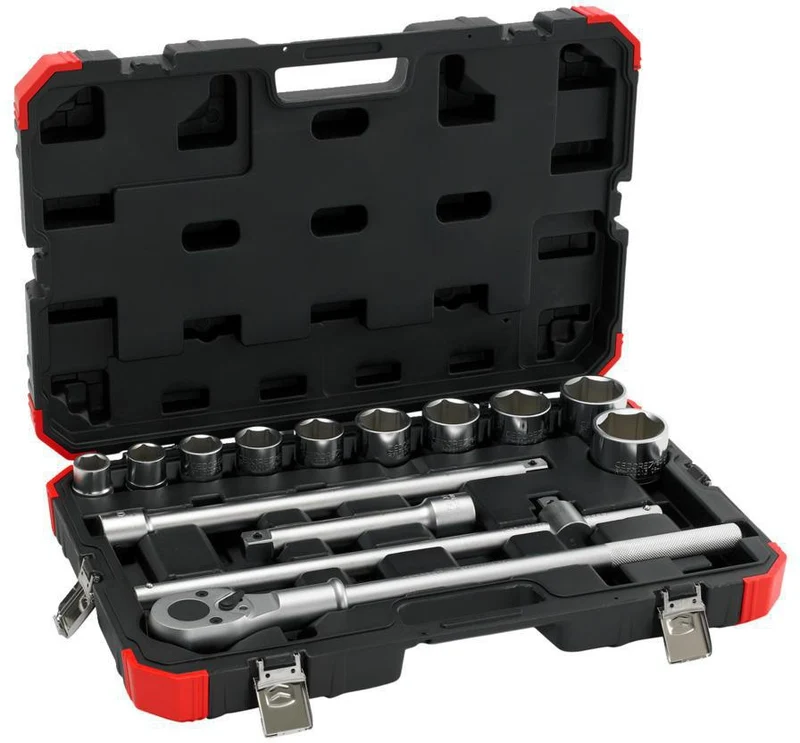 GEDORE RED Steckschlüsselsatz R7800 4014, 14-teilig, 3/4 Zoll, SW 22-50 mm, CV-Stahl, Kunststoffkoffer