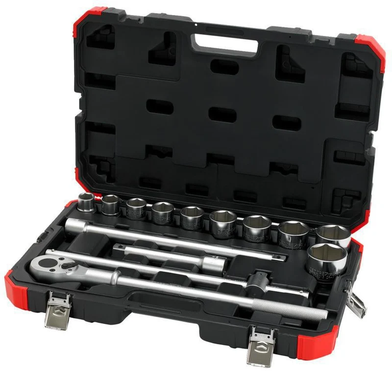 GEDORE RED Steckschlüsselsatz R7800 4014, 14-teilig, 3/4 Zoll, SW 22-50 mm, CV-Stahl, Kunststoffkoffer