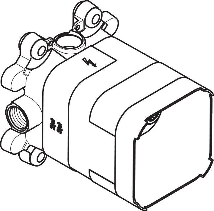 AXOR ShowerSolutions Grundset für Kopfbrause 2-jet mit Brausearm – thermostatisch, quadratisch, schallentkoppelt