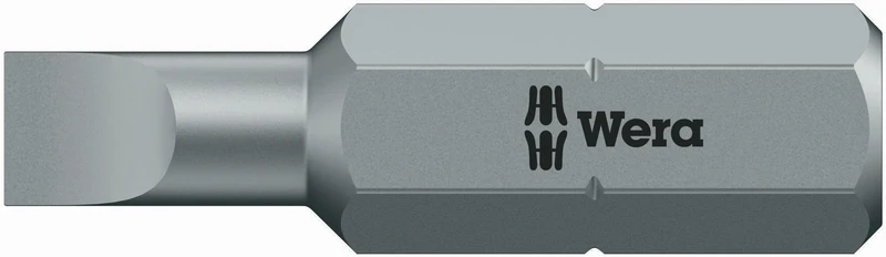 WERA Bit 800/1 Z Schlitzschrauben-Bit 6,5 mm, 1/4" Sechskant, CV-Molybdän, 10er-Pack