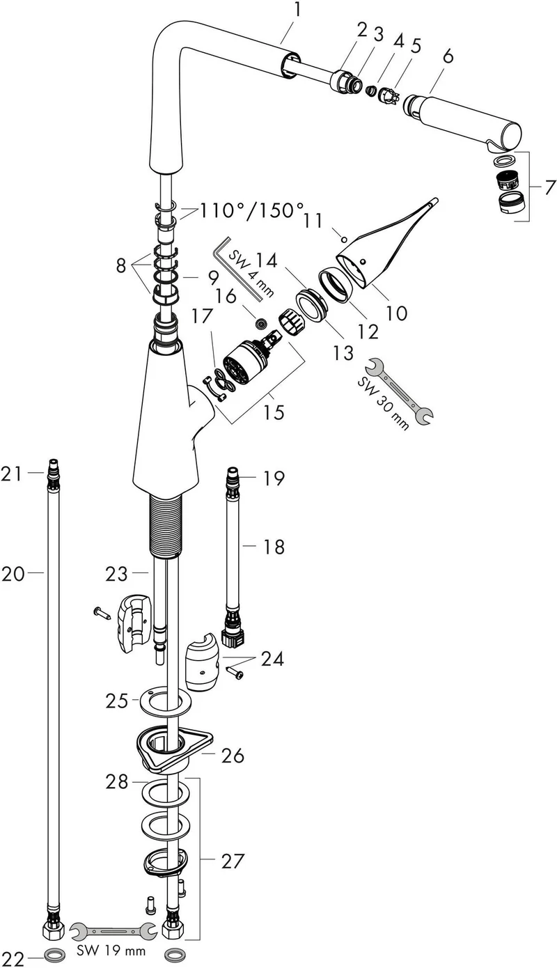 HANSGROHE HG Einhebel-Küchenmischer 320 METRIS DN 15 mit