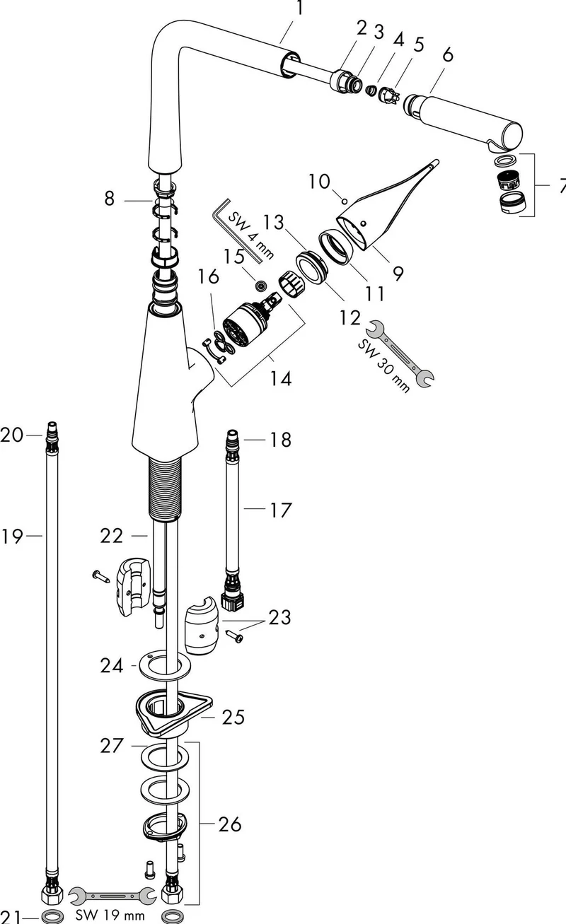 HANSGROHE HG Einhebel-Küchenmischer 320 METRIS DN 15 mit