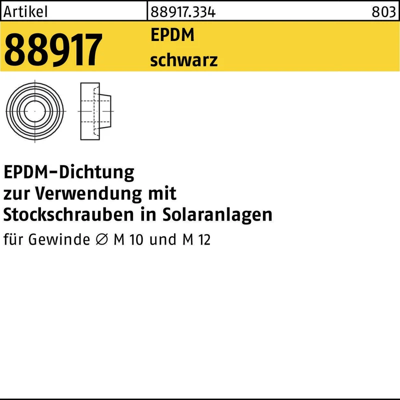 F. REYHER Dichtung R 88917 für M10/M12 EPDM schwarz – 5000 Stück