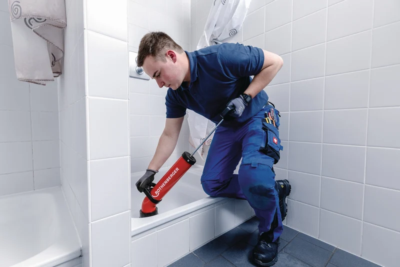 ROTHENBERGER ROPUMP SUPER PLUS Saug-Druckreiniger Set mit 3 Adaptern für Rohrreinigungen