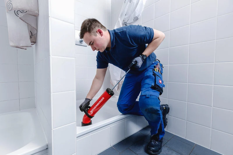 ROTHENBERGER ROPUMP SUPER PLUS Saug-Druckreiniger Set mit 3 Adaptern für Rohrreinigungen