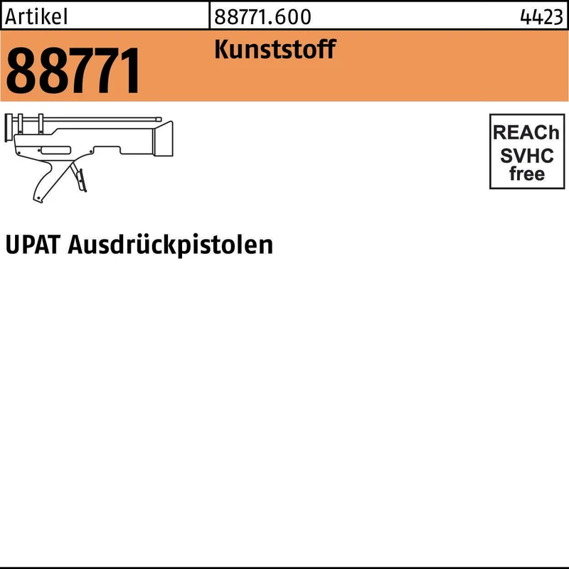 UPAT Ausdrückpistole R 88771 S aus Kunststoff für chemische Befestigungen