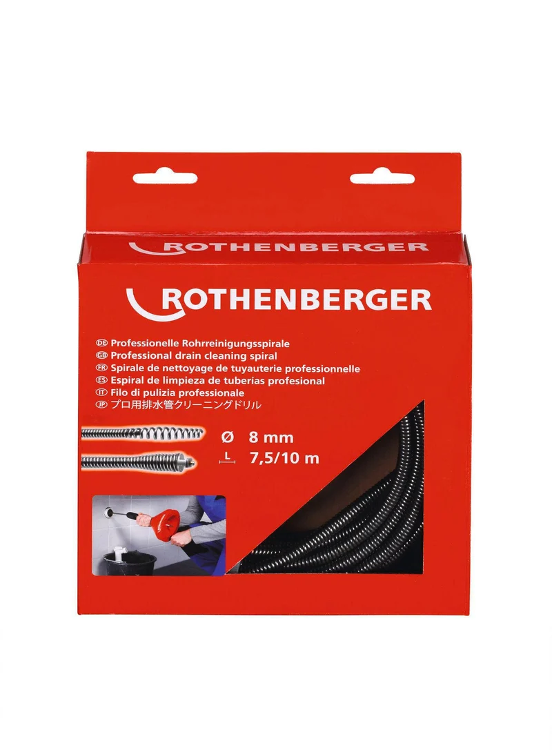 ROTHENBERGER ROSPIMATIC Spiralwerkzeug 7,5 m Spiralen-Ø 8 mm mit Werkzeugkupplung und Seele