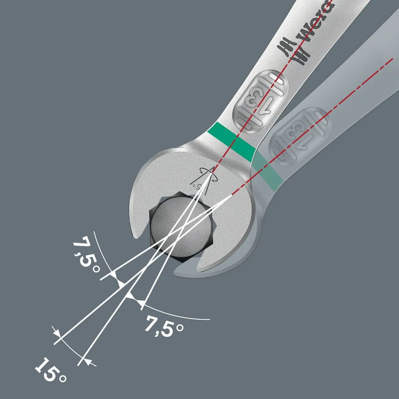 WERA Ringmaulschlüsselsatz 6003 Joker 8 Imperial Set 1 – 8-teilig, zöllig, für enge Bauräume