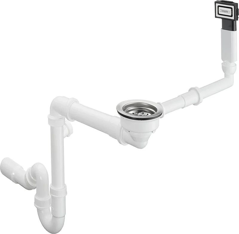 Hansgrohe Manuelle Ab- und Überlaufgarnitur Einzelbecken Granit D16-10 – Chrom