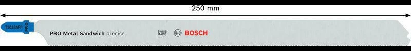 BOSCH Stichsägeblatt T 1018 AFP, 250 mm, BIM, für Metall-Sandwich-Paneele