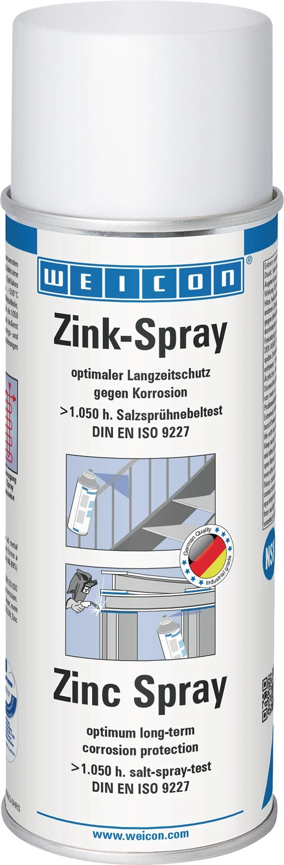 WEICON Zinkspray 400 ml Spraydose – Korrosionsschutz für Metall, 12er-Pack