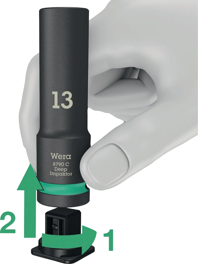 WERA Kraftsteckschlüsselsatz 8790 C Impaktor Deep Set 1, 11-teilig, 1/2 Zoll, 6-kant, lang