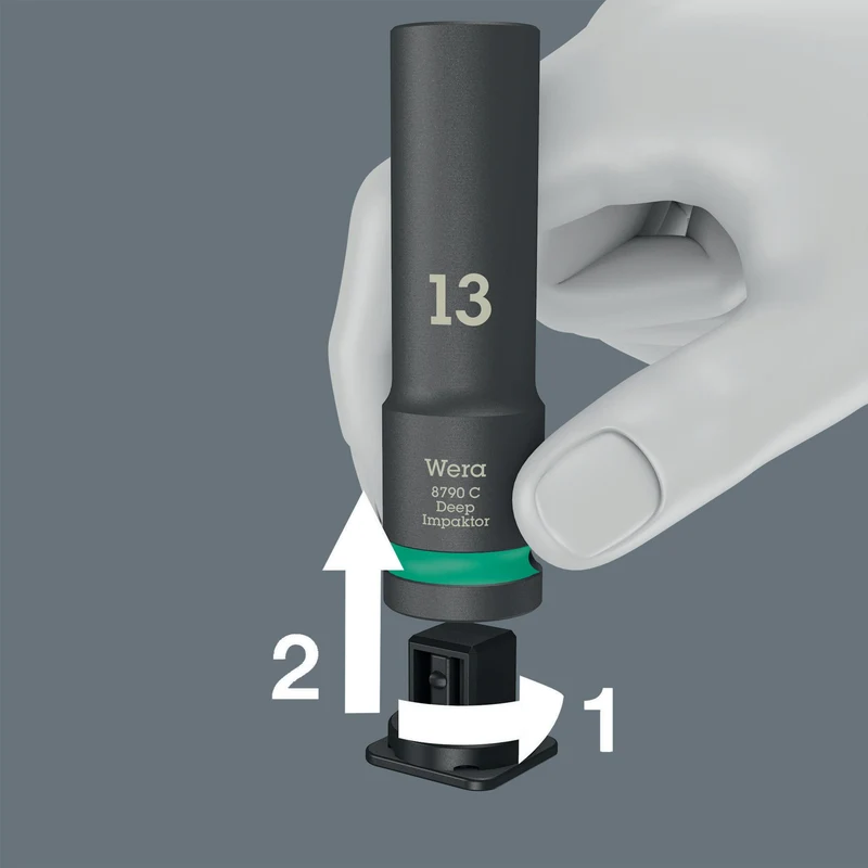 WERA Kraftsteckschlüsselsatz 8790 C Impaktor Deep Set 1, 11-teilig, 1/2 Zoll, 6-kant, lang