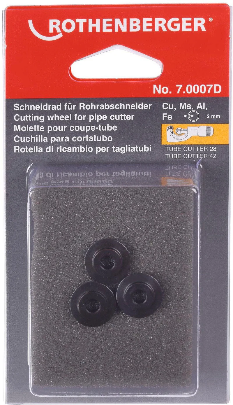 ROTHENBERGER Ersatzschneidrad 3-42 mm – Schnitttiefe 2,5 mm für Kupfer, Aluminium & Mehrschichtverbund