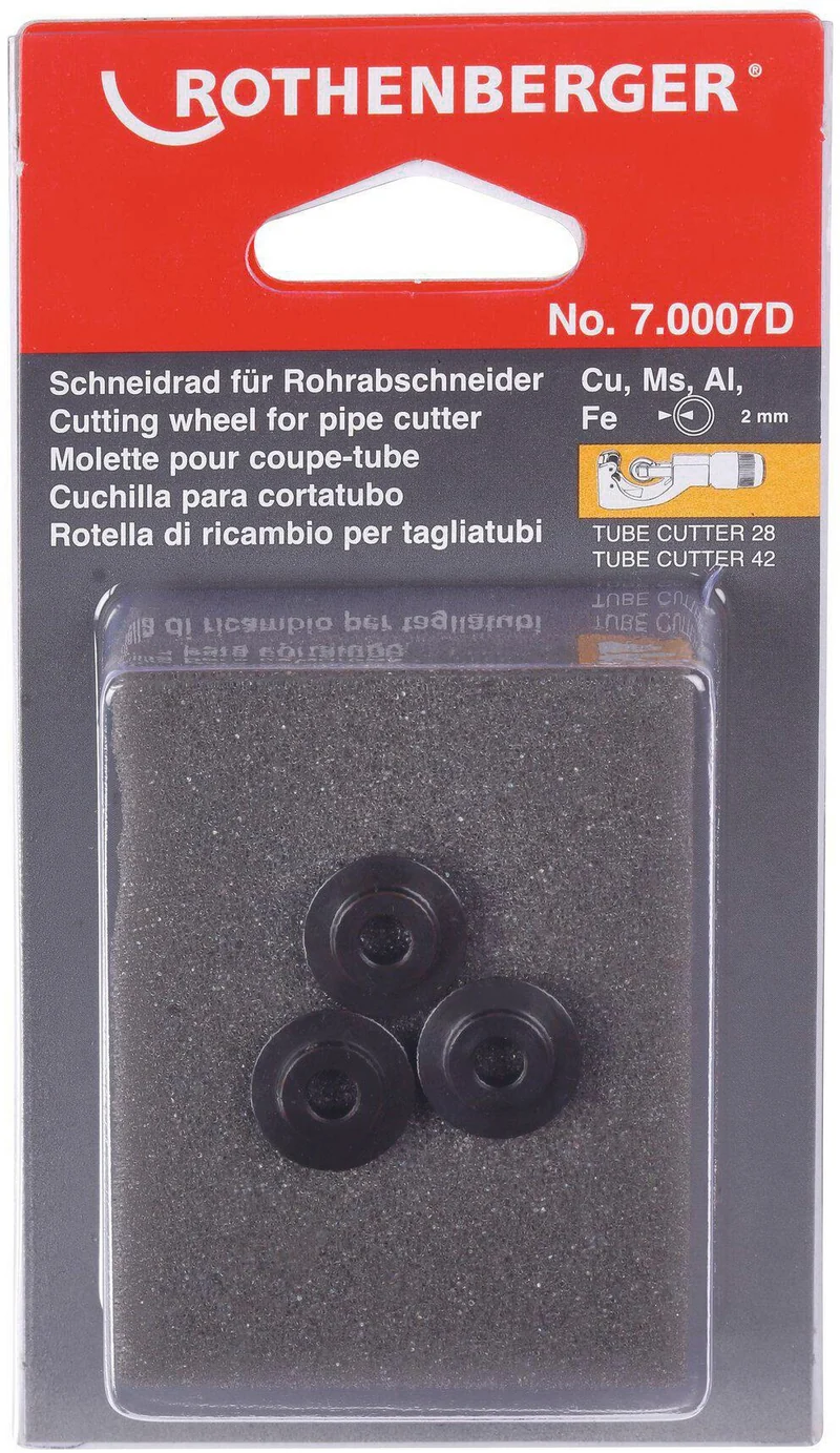 ROTHENBERGER Ersatzschneidrad 3-42 mm – Schnitttiefe 2,5 mm für Kupfer, Aluminium & Mehrschichtverbund