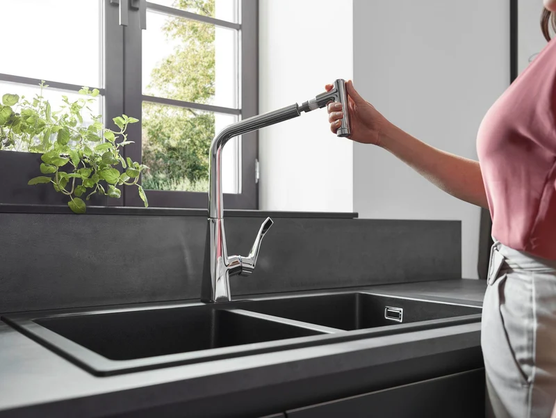 HANSGROHE EH-Küchenmischer METRIS DN 15 m Ausz-br