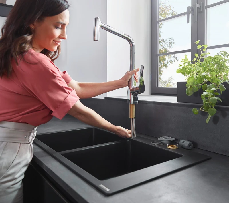 HANSGROHE EH-Küchenmischer METRIS DN 15 m Ausz-br