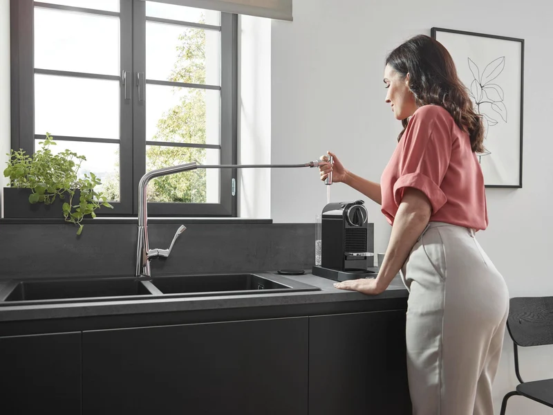 HANSGROHE EH-Küchenmischer METRIS DN 15 m Ausz-br