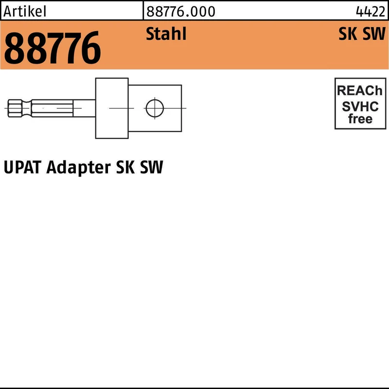 UPAT Adapter R 88733 für Ankerstangen SW 8, 1/2 Zoll, Stahl
