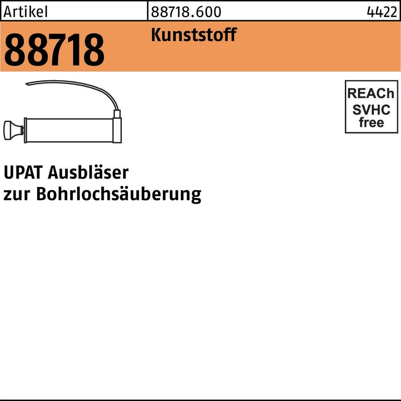 UPAT Ausbläser R 88718 – Kunststoff-Ausblaspumpe zur Bohrlochsäuberung
