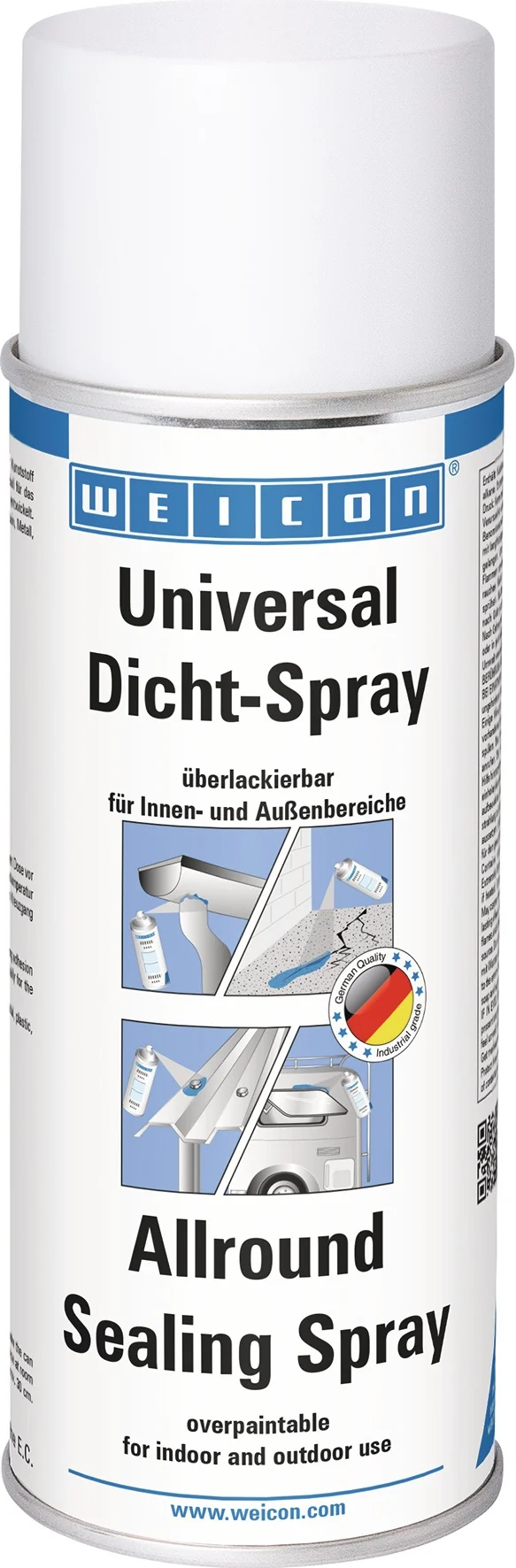 WEICON Universal-Dichtspray grau 400 ml – Haftstarker Sprüh-Kunststoff für Risse & Nähte