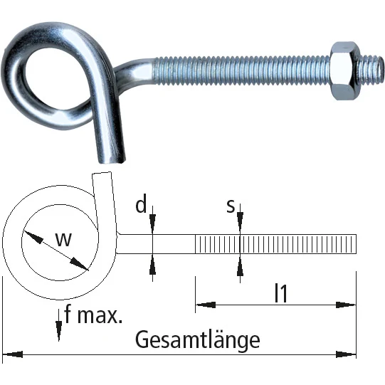 Deckenhaken Nr. 18 E stark gewunden
