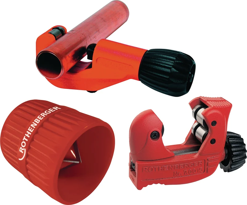 ROTHENBERGER Promo-Set Die Metallrohrmeister 3-teilig: Rohrabschneider TC 35 DURAMAG, MINI MAX, Entgrater