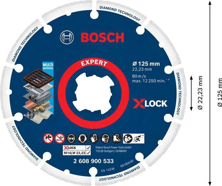 Bosch Expert Diamond Metal Wheel X-LOCK Diamanttrennscheibe 125 mm für Metall