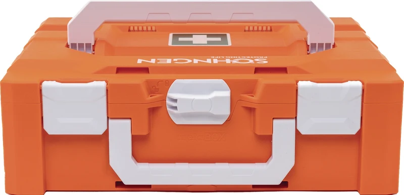 SÖHNGEN Erste Hilfe Koffer metaBOX 145M – DIN 13157 + Baustelle, orange, ABS