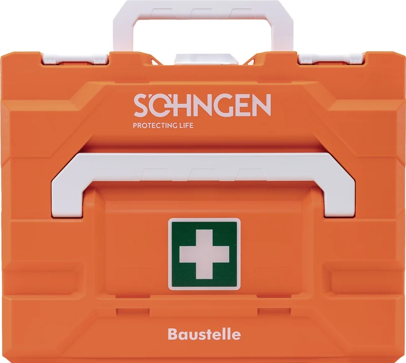 SÖHNGEN Erste Hilfe Koffer metaBOX 145M – DIN 13157 + Baustelle, orange, ABS