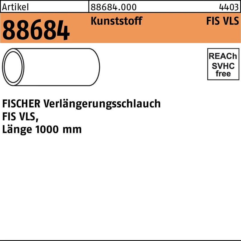 FISCHER Verlängerungsschlauch FIS VLS Kunststoff 1000 mm – Zubehör für Anker