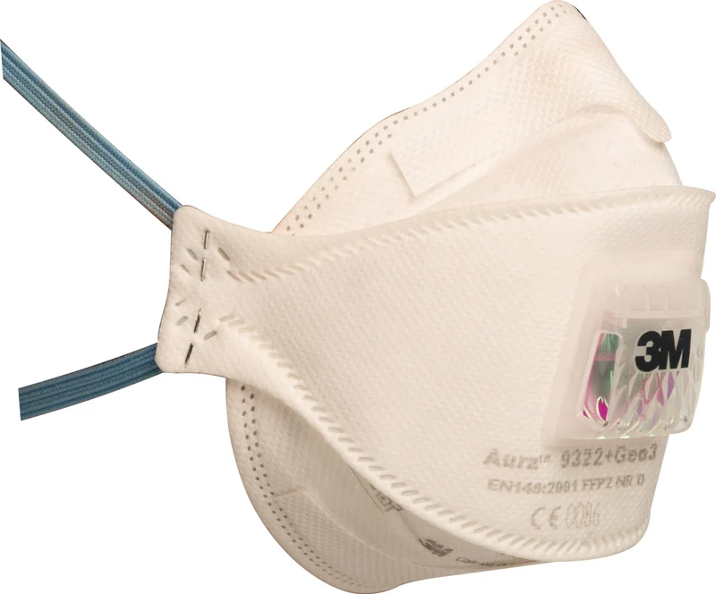 3M Aura 9322+Gen3 FFP2 Atemschutzmaske mit Ausatemventil, faltbar