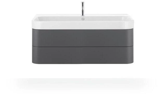 DURAVIT Möbelwaschtisch Happy D.2 1200 mm mit Überlauf, 1 Hahnloch mittig, WonderGliss, weiß