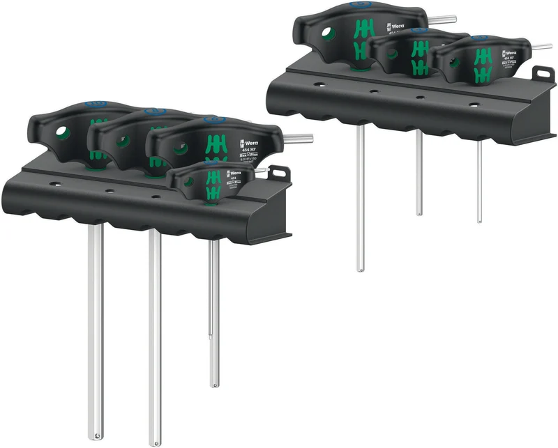 WERA Sechskantschraubendrehersatz 454/7 HF Set 1, 7-teilig, Quergriff, Hex-Plus, mit Haltefunktion