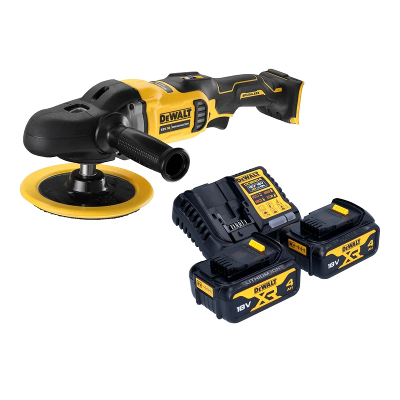 DeWalt DCM 849 M2 Akku Exzenter Poliermaschine 18 V 180 mm Brushless + 2x Akku 4,0 Ah + Ladegerät