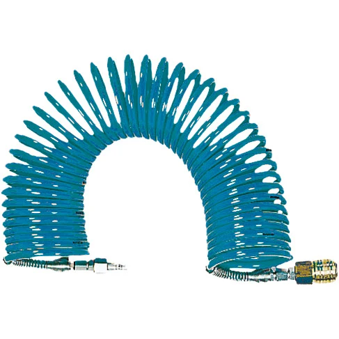 Schlauchspirale mit Kupplung und Stecknippel komplett eingebunden