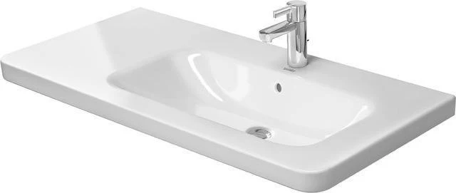 Duravit DuraStyle Möbelwaschtisch 1000 mm weiß mit WonderGliss, Becken rechts, 3 Hahnlöcher
