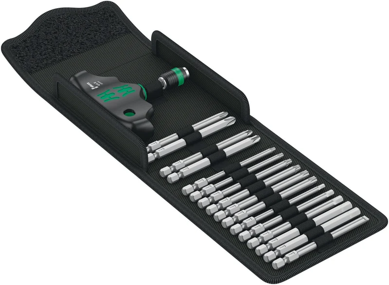 WERA Schraubendrehersatz KK 400 17-teilig mit Wechselklingen und Rapidaptor Schnellwechselfutter