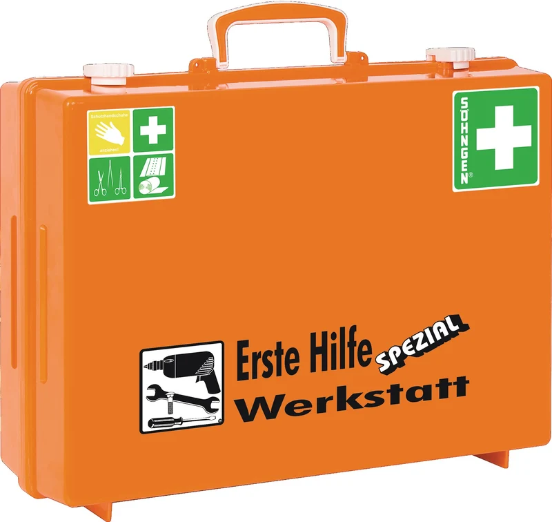 Erste Hilfe Koffer Beruf SPEZIAL Werkstatt von SÖHNGEN – DIN 13157-2021 mit Zusatzbefüllung