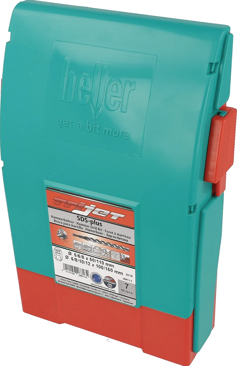 HELLER Hammerbohrersatz Trijet Ultimate 7-teilig SDS-plus mit Kunststoffbox