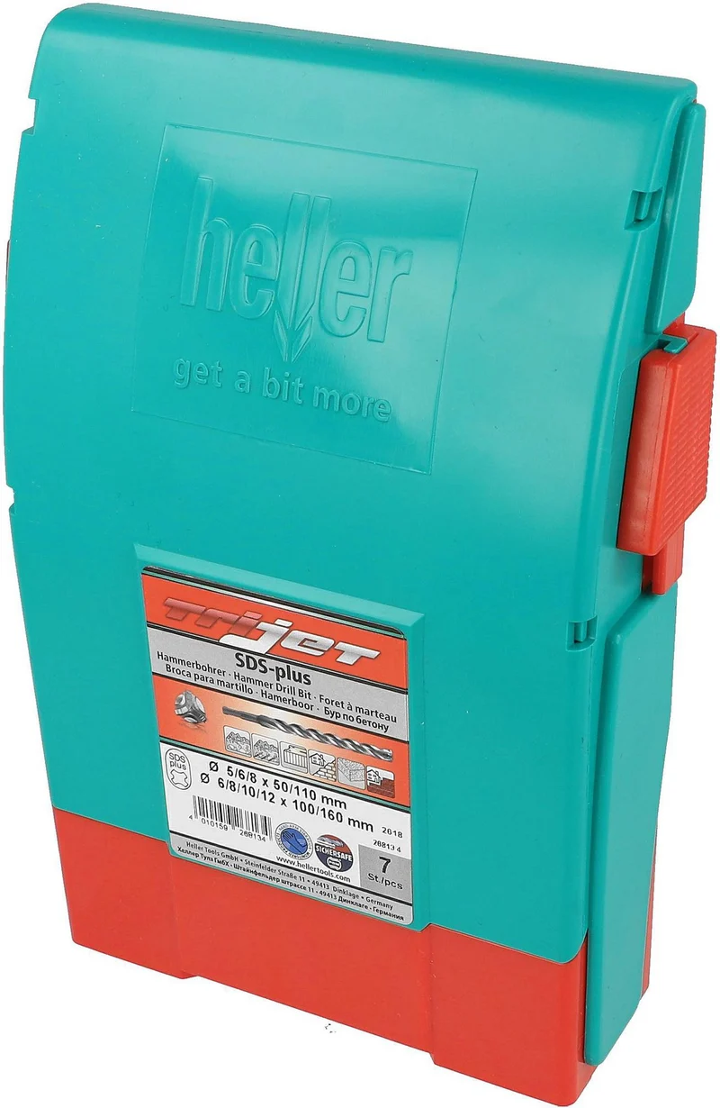 HELLER Hammerbohrersatz Trijet Ultimate 7-teilig SDS-plus mit Kunststoffbox