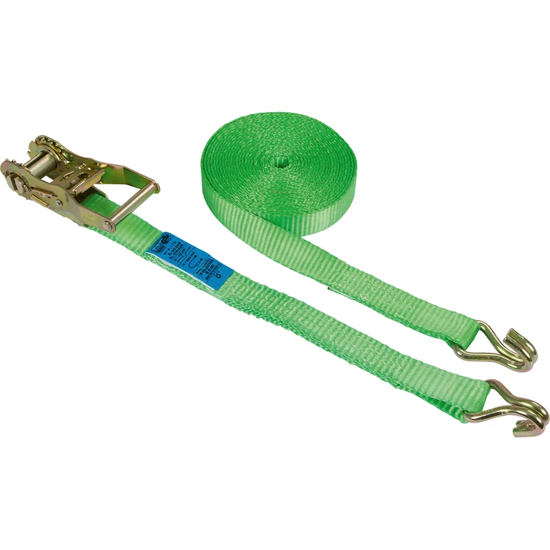 Ratschenzurrgurt mit Spitzhaken grün / 2-teilig