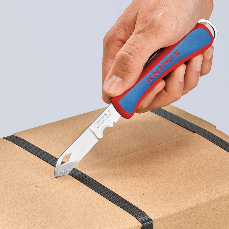 KNIPEX Elektrikerklappmesser 120 mm – Klappbare Klinge aus rostfreiem Stahl, Made in Solingen