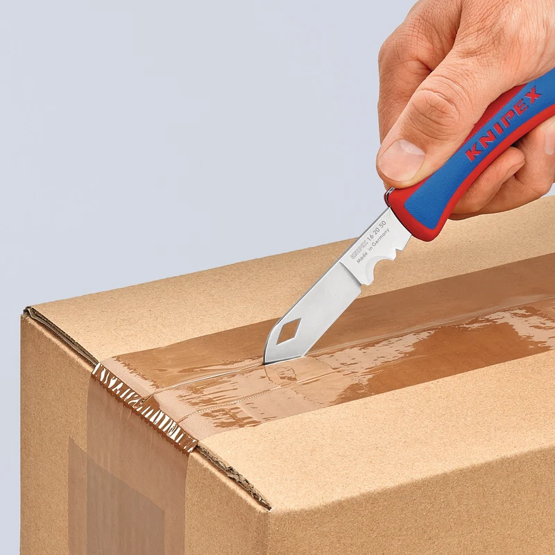 KNIPEX Elektrikerklappmesser 120 mm – Klappbare Klinge aus rostfreiem Stahl, Made in Solingen