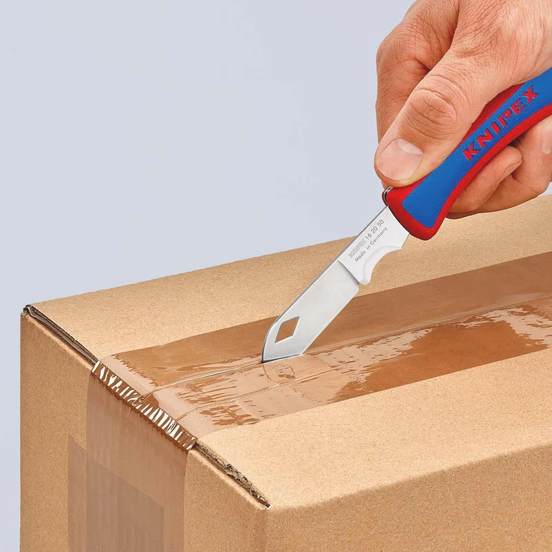 KNIPEX Elektrikerklappmesser 120 mm – Klappbare Klinge aus rostfreiem Stahl, Made in Solingen