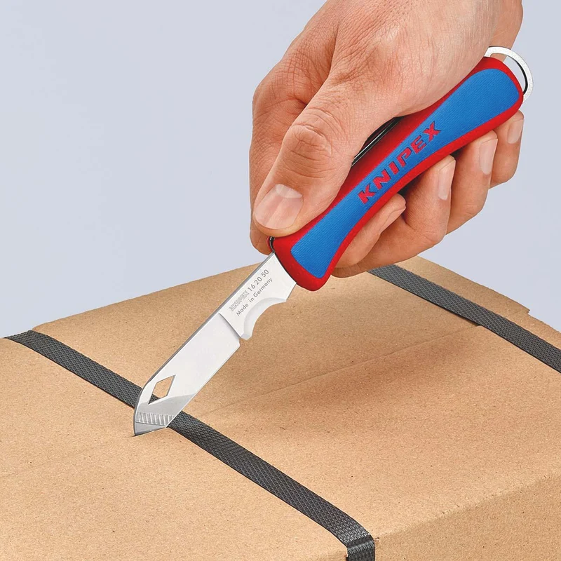 KNIPEX Elektrikerklappmesser 120 mm – Klappbare Klinge aus rostfreiem Stahl, Made in Solingen