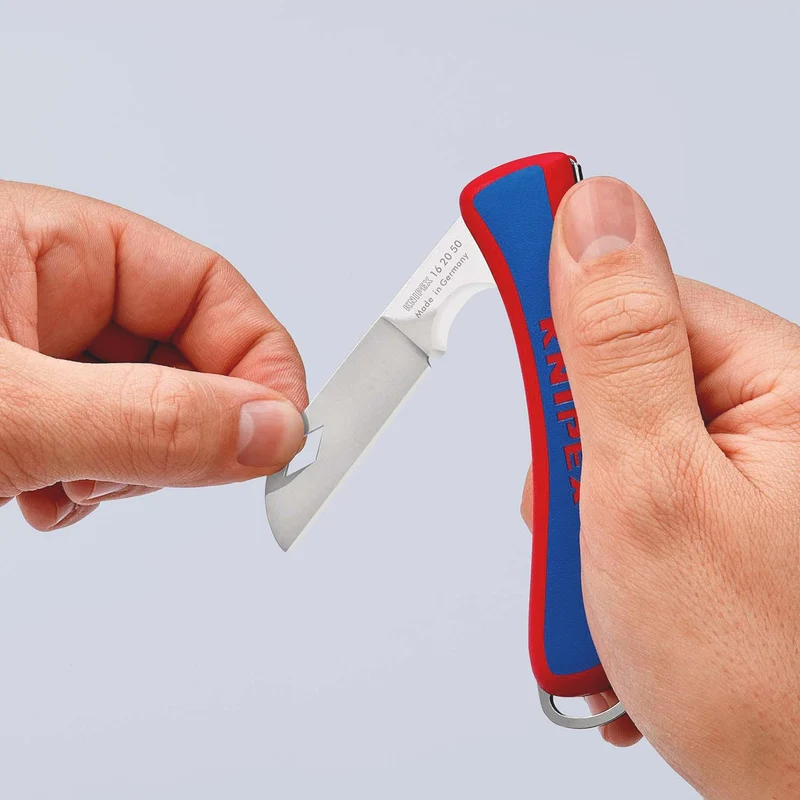KNIPEX Elektrikerklappmesser 120 mm – Klappbare Klinge aus rostfreiem Stahl, Made in Solingen