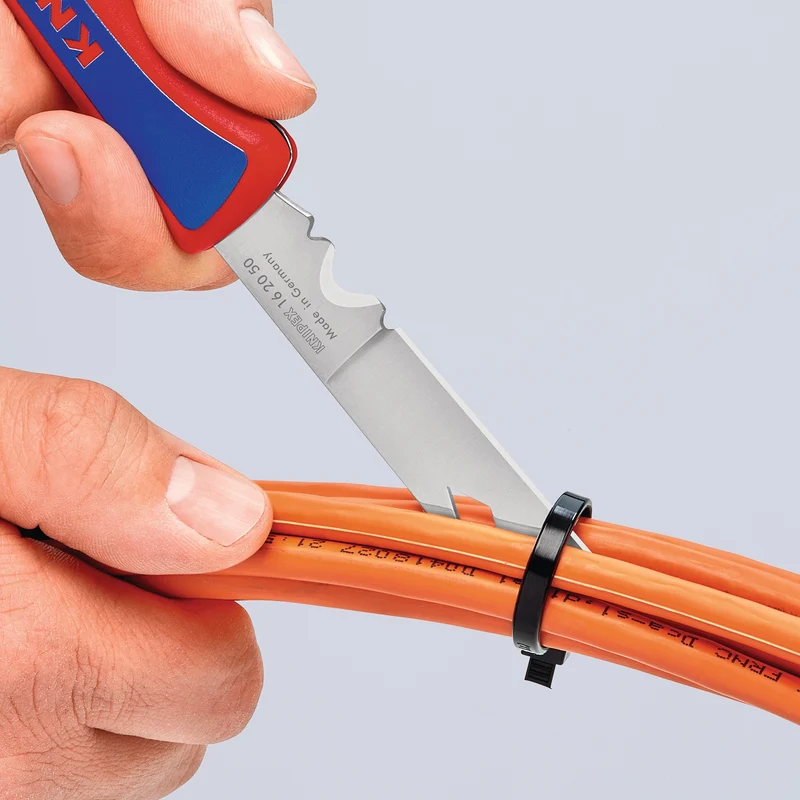 KNIPEX Elektrikerklappmesser 120 mm – Klappbare Klinge aus rostfreiem Stahl, Made in Solingen