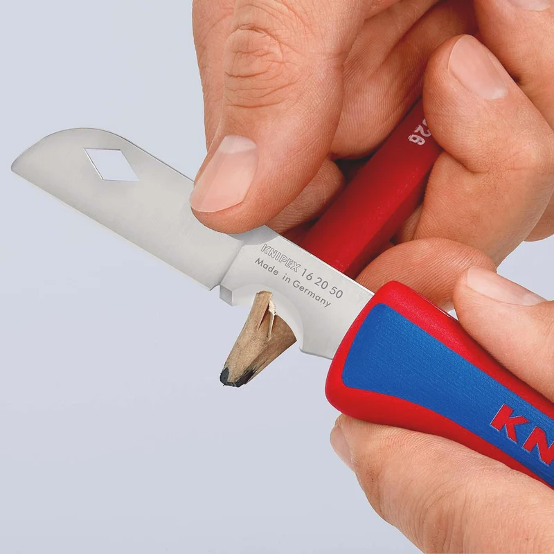 KNIPEX Elektrikerklappmesser 120 mm – Klappbare Klinge aus rostfreiem Stahl, Made in Solingen